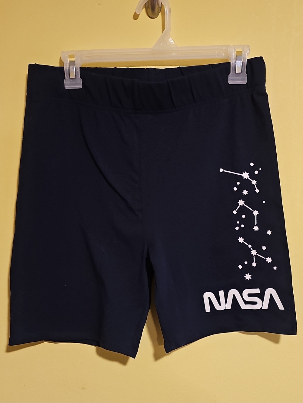 NWOT Mighty Fine Juniors Size Large NASA Constellation Navy Comfy Sweat Shorts